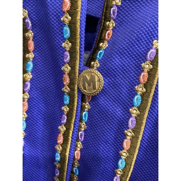 Bob Mackie Jacket XL Coat Wearable Art Purple Embroidered Elephants Vintage - Picture 9 of 12